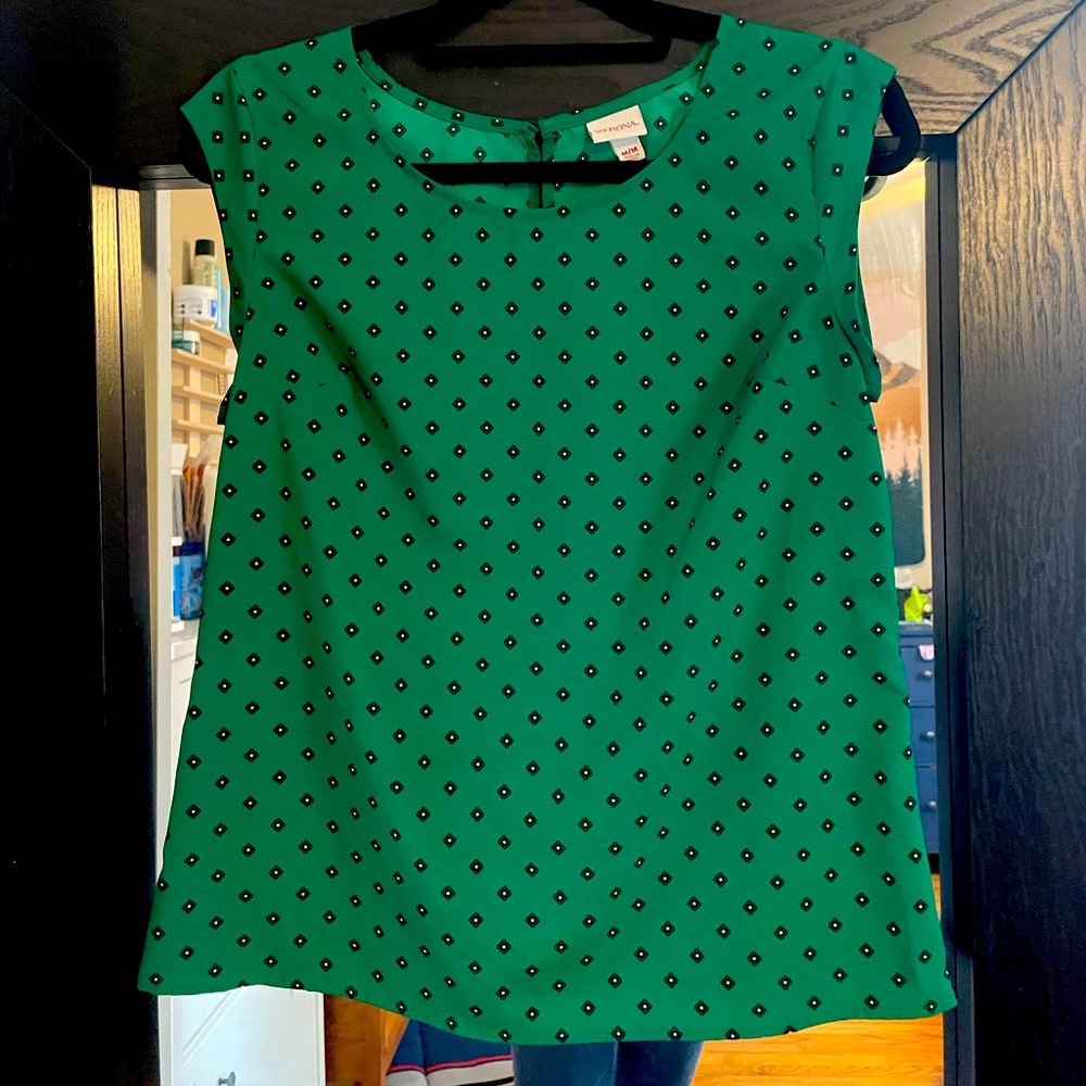 Merona Cap Sleeve Career Blouse Keyhole Career M